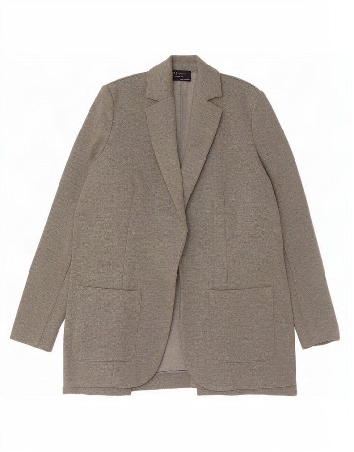 Marks & Spencer Womens Relaxed Fit Blazer Jacket UK 6 XS Grey Polyester