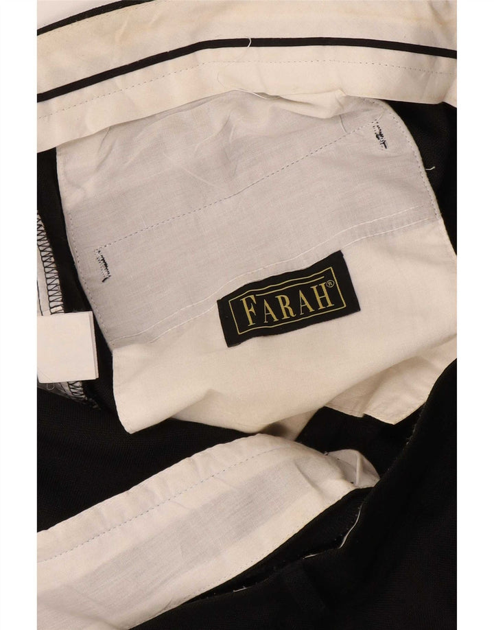 Farah Mens Straight Suit Trousers W42 L30 Black