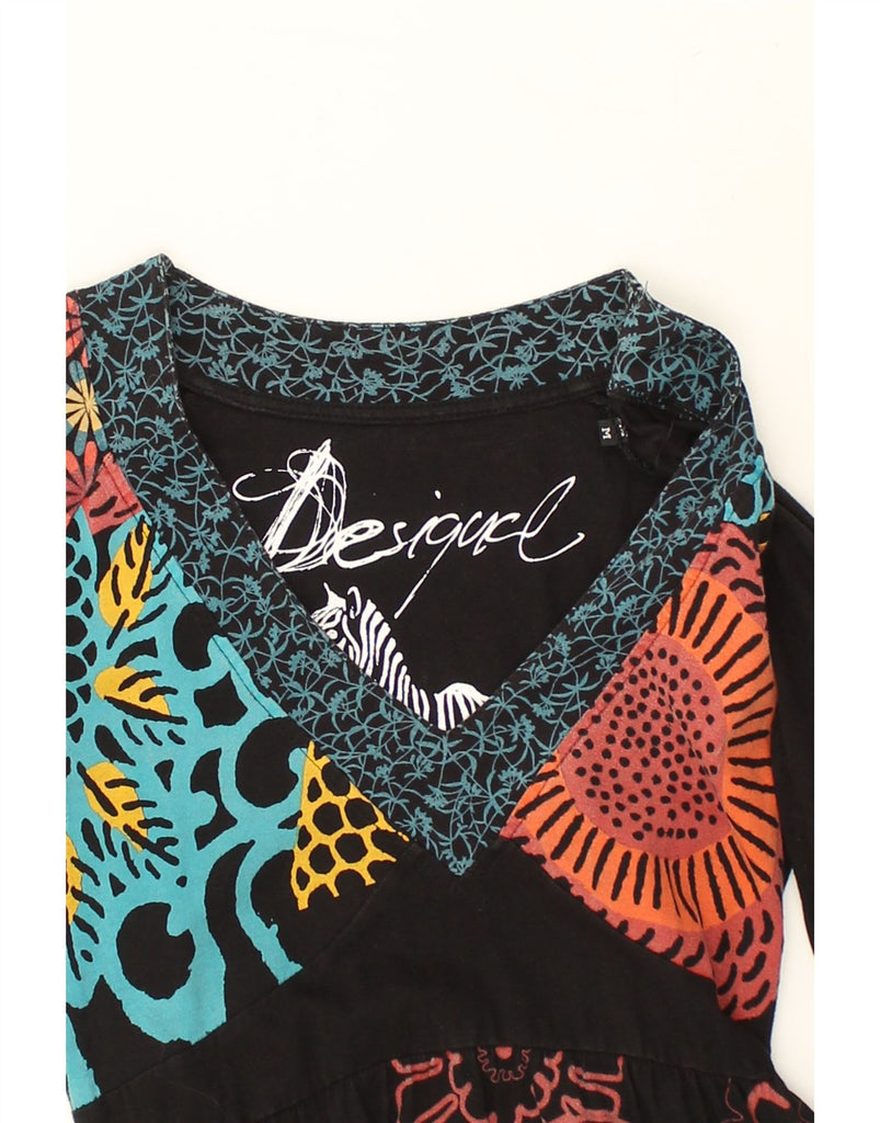 DESIGUAL Womens Graphic Bubble Dress UK 12 Medium Black Floral | Vintage Desigual | Thrift | Second-Hand Desigual | Used Clothing | Messina Hembry 