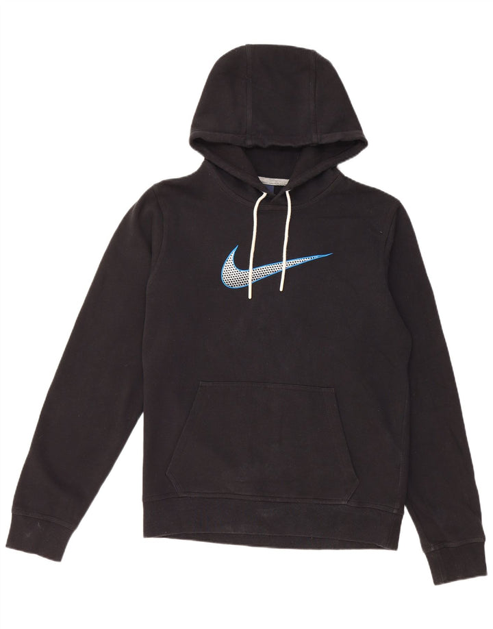 Nike Mens Graphic Hoodie Jumper Small Black Cotton