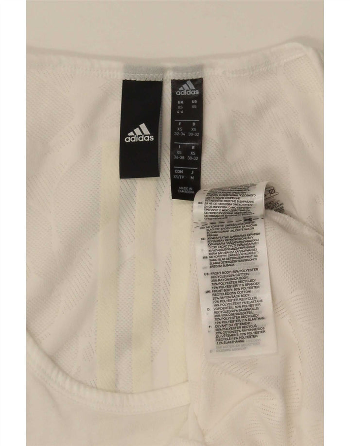 Adidas Womens Vest Top UK 4/6 XS White Polyester