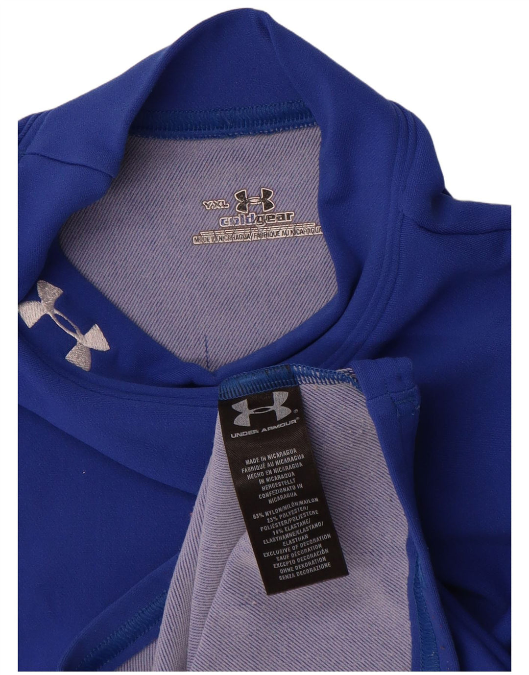 Under Armour Boys Top Long Sleeve 13-14 Years XL Blue Nylon