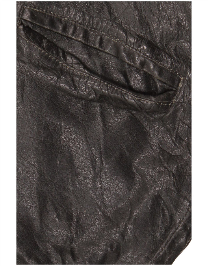 Vintage Mens Leather Jacket UK 42 XL Black Leather