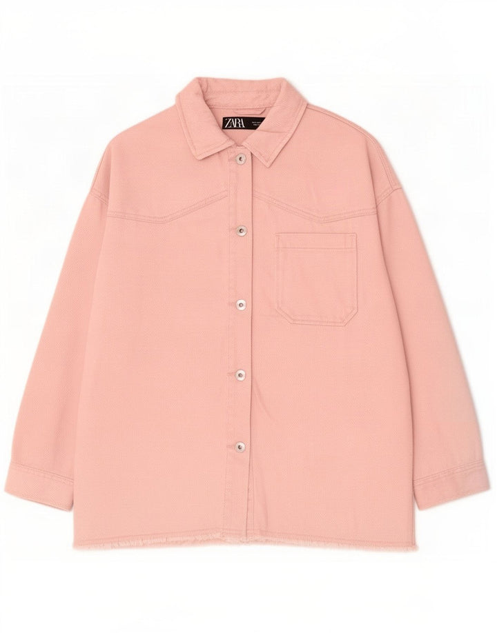 Zara Womens Oversized Utility Jacket UK 10 Small Pink