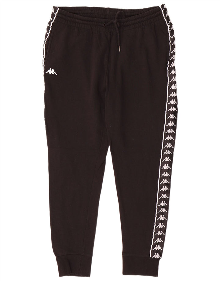 KAPPA Mens Graphic Tracksuit Trousers Joggers 2XL  Black Cotton