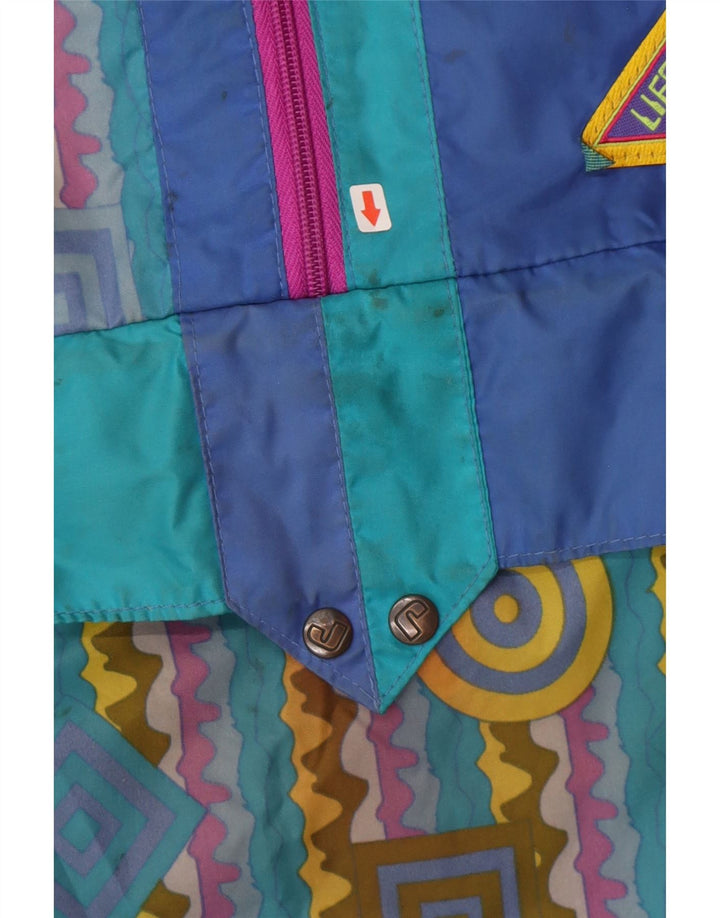 J Jeantex Mens Hooded Rain Jacket IT 50/52 Large Multicoloured Geometric
