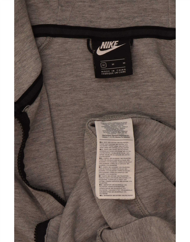 Nike Mens Zip Hoodie Sweater Medium Grey Flecked Cotton