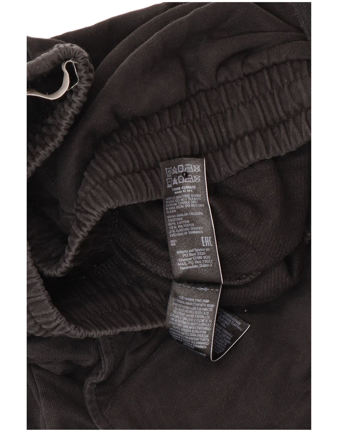 Marks & Spencer Mens Tracksuit Trousers Medium  Black Cotton