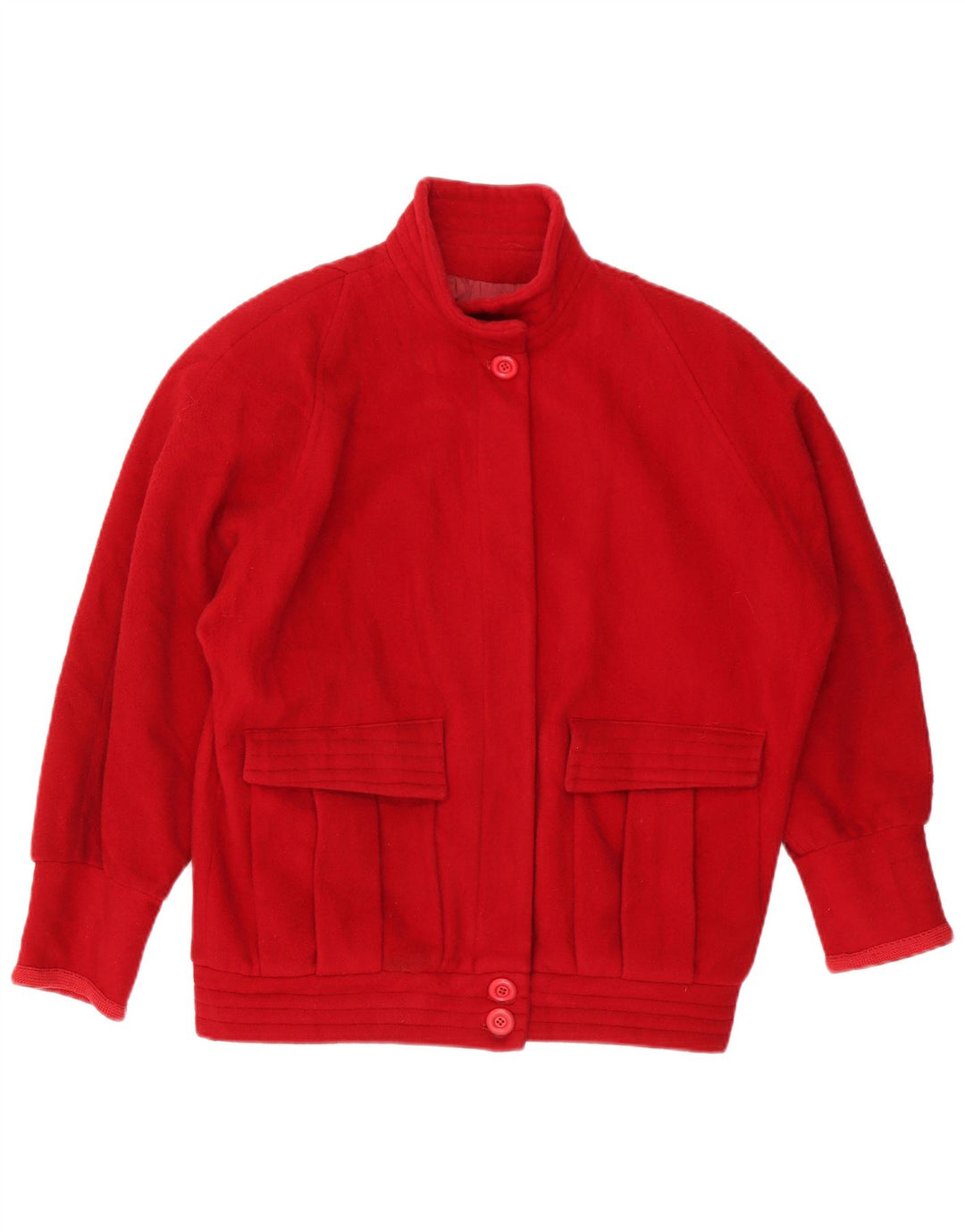 Vintage Womens Oversized Bomber Jacket EU 42 Large Red Wool