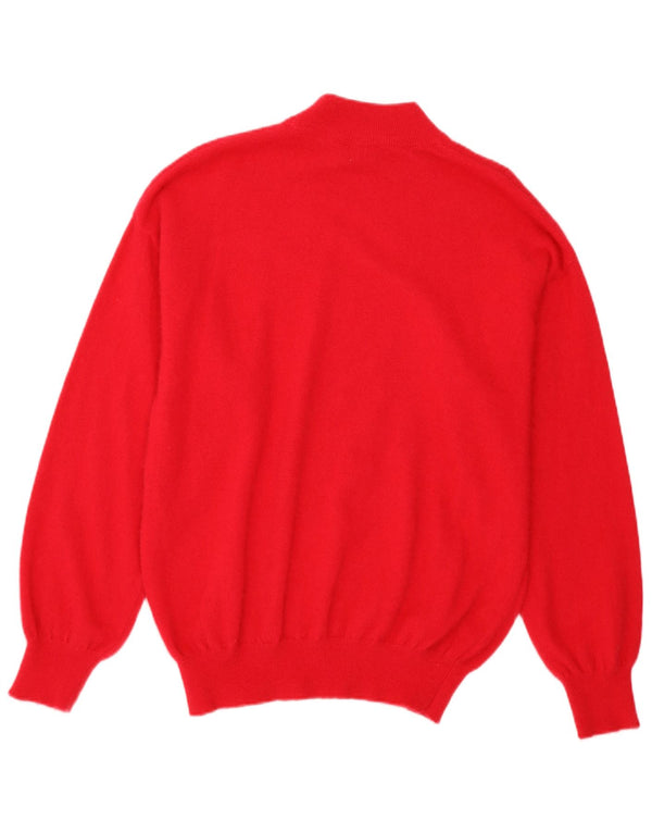 VINTAGE Womens Turtle Neck Jumper Sweater UK 16 Large Red Angora