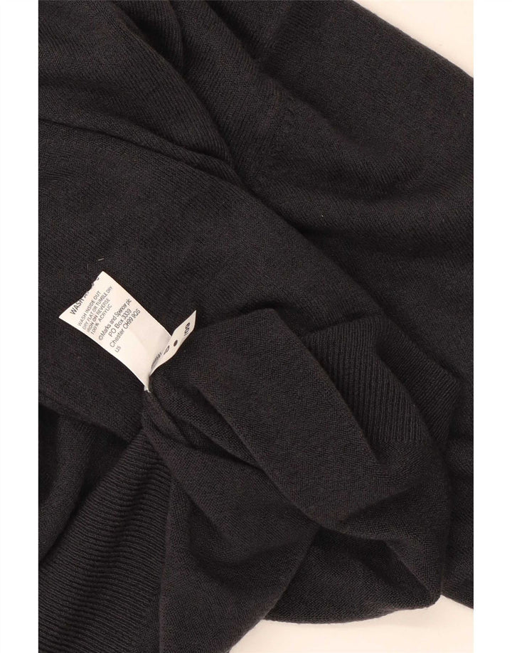 Marks & Spencer Mens V-Neck Jumper Sweater Medium Grey Acrylic
