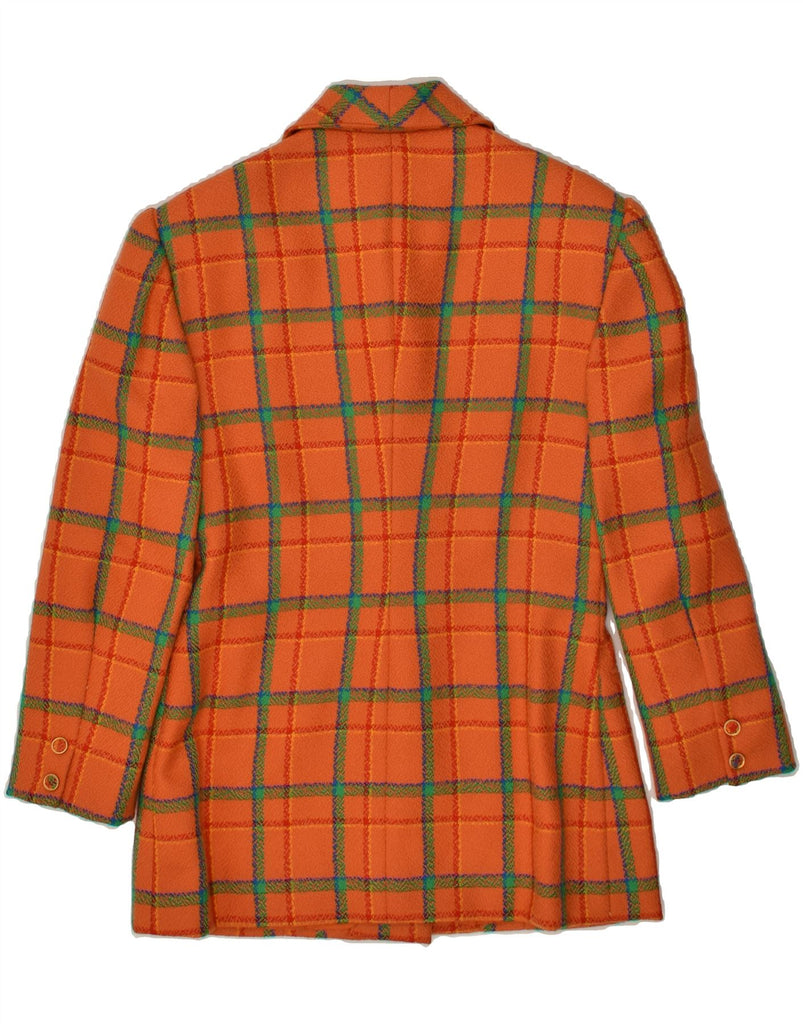 VINTAGE Womens Overcoat UK 12 Medium Orange Check | Vintage Vintage | Thrift | Second-Hand Vintage | Used Clothing | Messina Hembry 