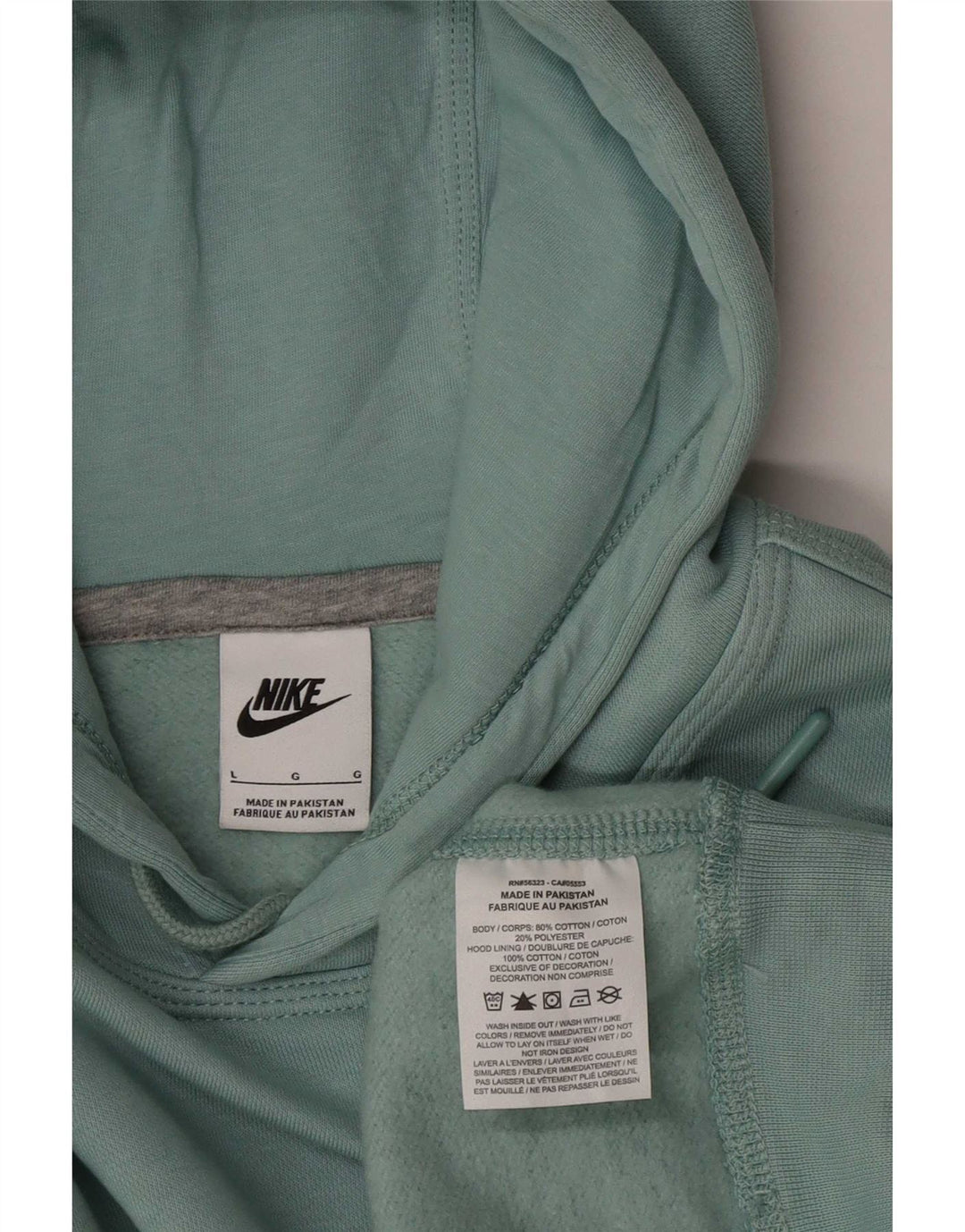 Nike Mens Hoodie Jumper Large Blue Cotton
