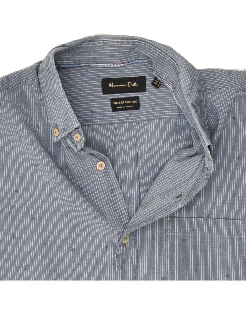 MASSIMO DUTTI Mens Shirt Medium Blue Pinstripe | Vintage Massimo Dutti | Thrift | Second-Hand Massimo Dutti | Used Clothing | Messina Hembry 