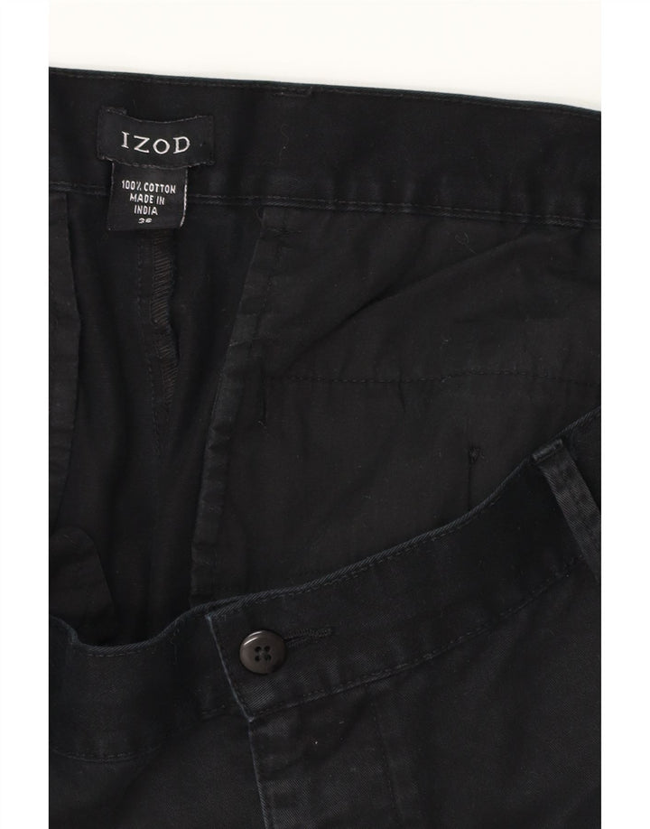 IZOD Mens Chino Shorts W36 Large Black Cotton