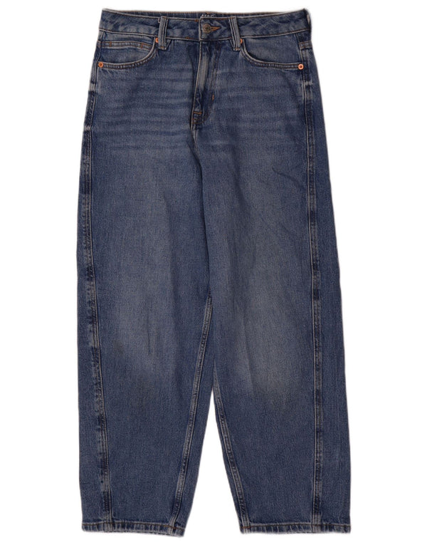 Marks & Spencer Womens High Waist Tapered Jeans UK 10 Small W28 L26 Blue