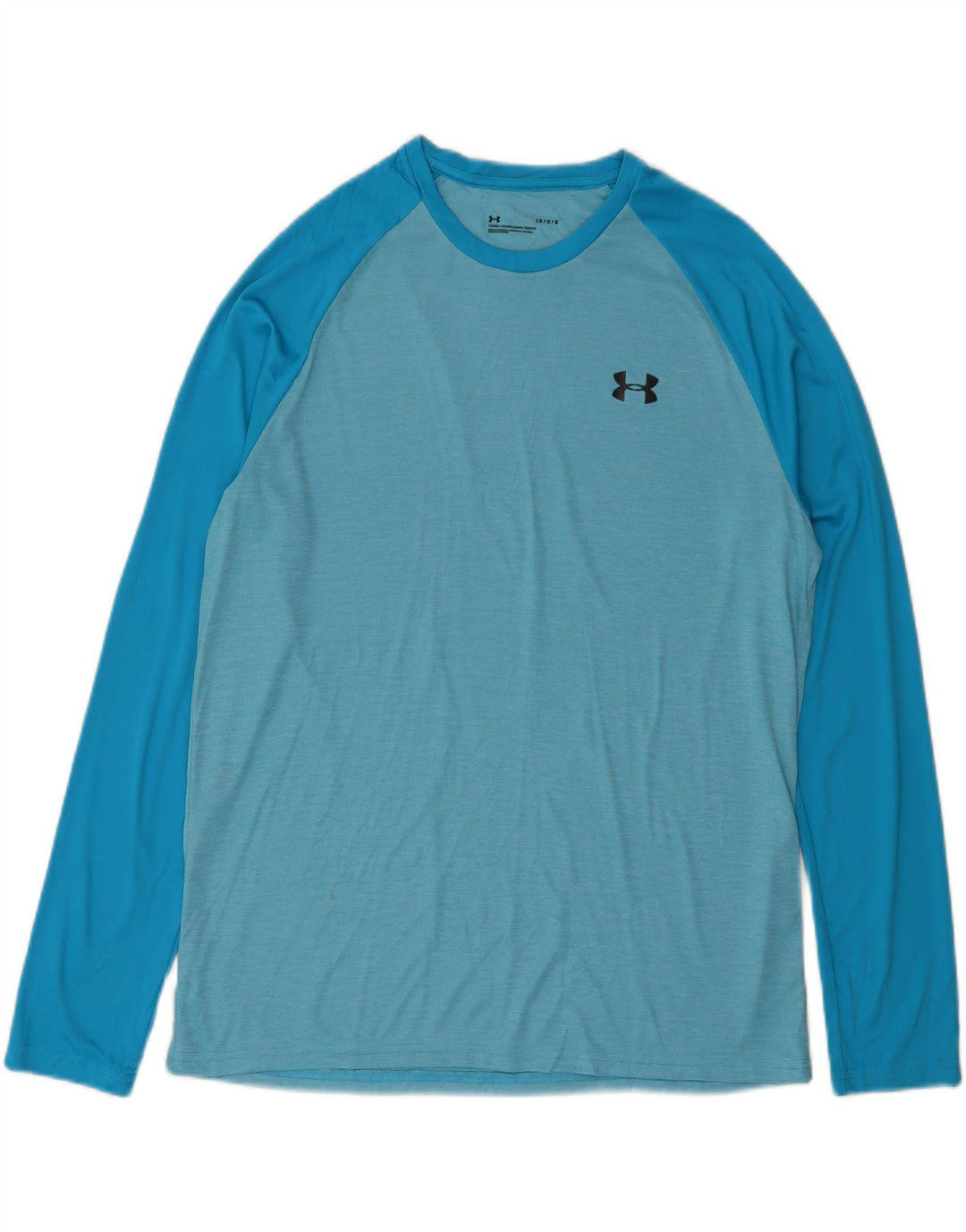 UNDER ARMOUR Mens Top Long Sleeve Large Blue Colourblock Polyester