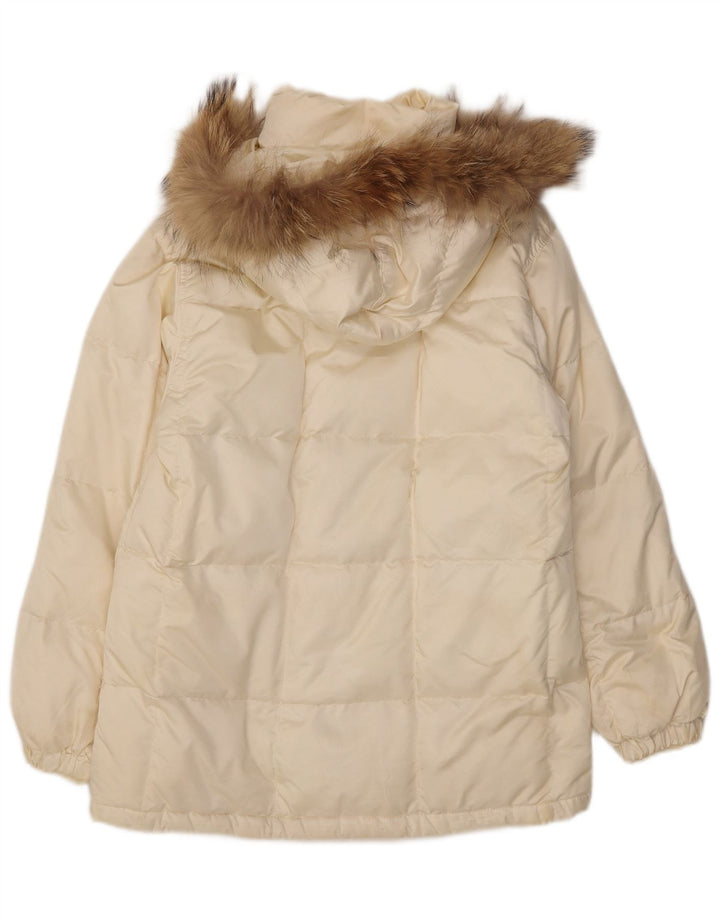 BELFE & BELFE Womens Hooded Padded Jacket IT 42 Medium White