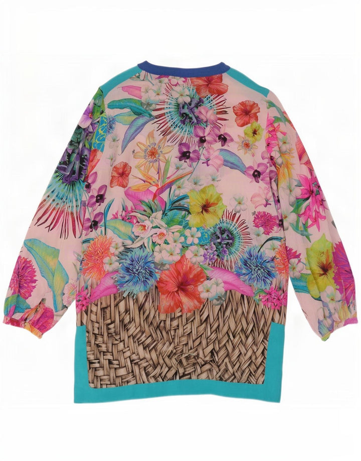 Clips Womens Beach Long Sleeve Blouse Top IT 42 Medium Multicoloured Floral