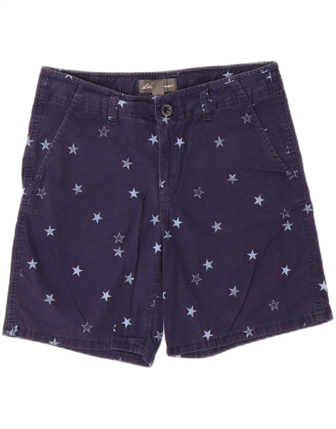 EDDIE BAUER Womens Abstract Pattern Chino Shorts US 4 Small W28 Navy Blue