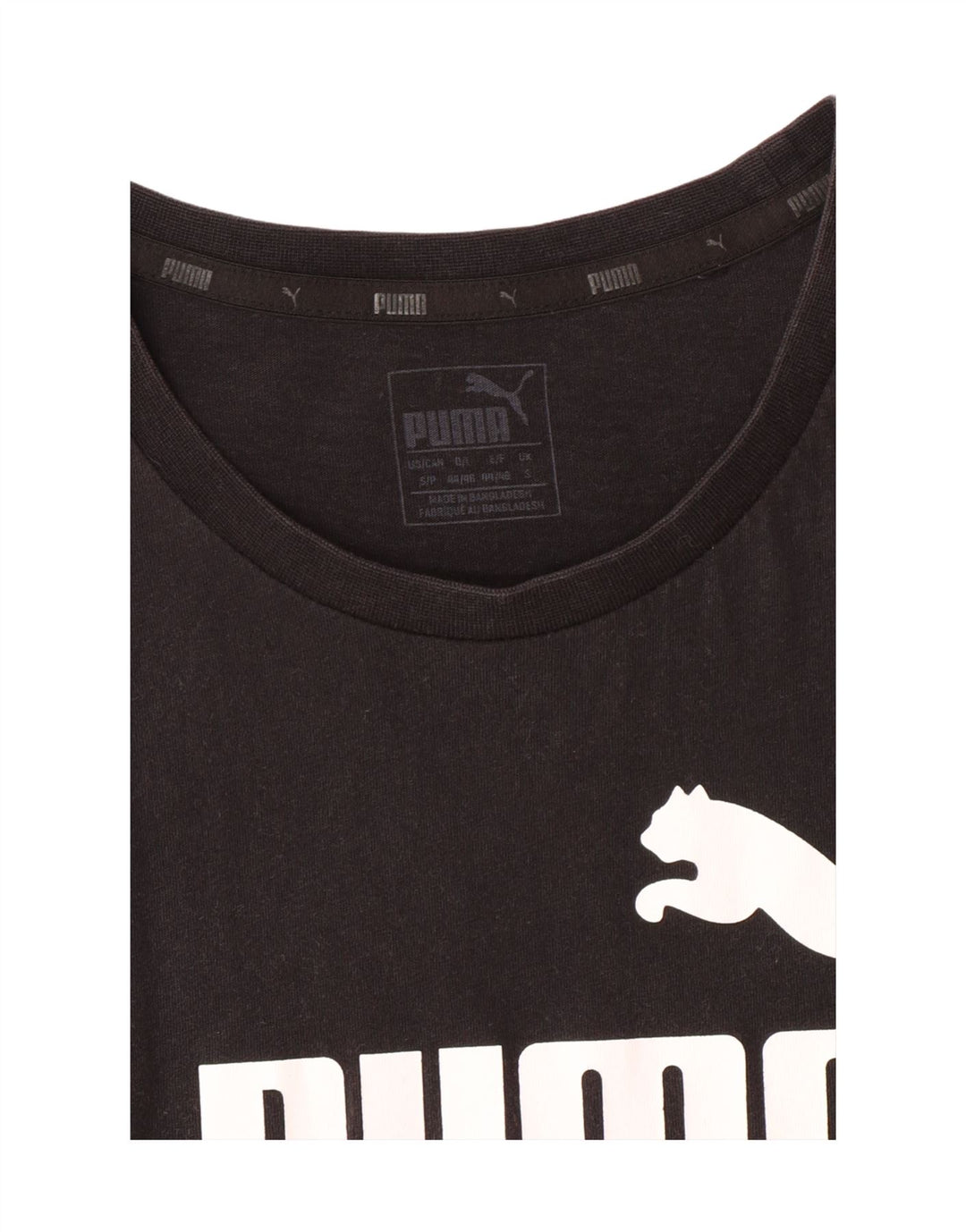 PUMA Mens Graphic T-Shirt Top Small Black Vintage Puma and Second-Hand Puma from Messina Hembry 