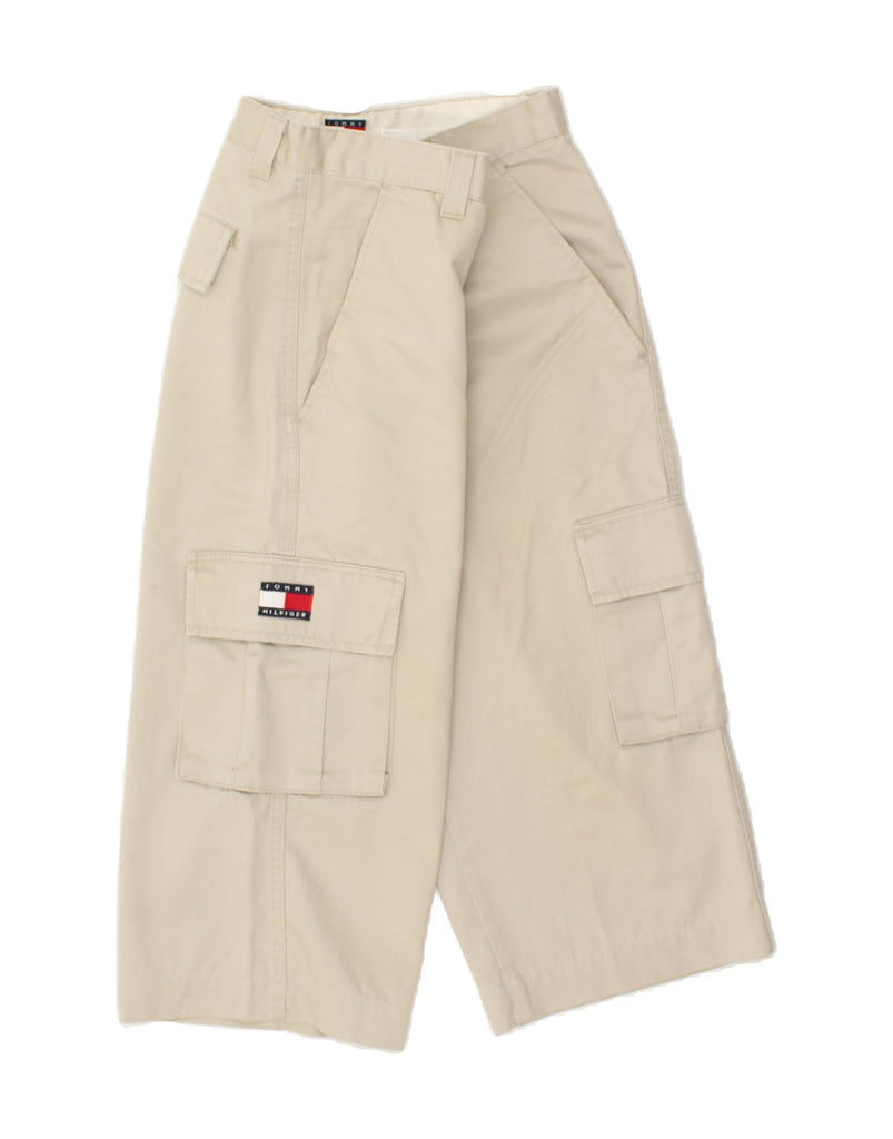 TOMMY HILFIGER Mens Capri Cargo Trousers W33 L20 Beige Cotton | Vintage Tommy Hilfiger | Thrift | Second-Hand Tommy Hilfiger | Used Clothing | Messina Hembry 