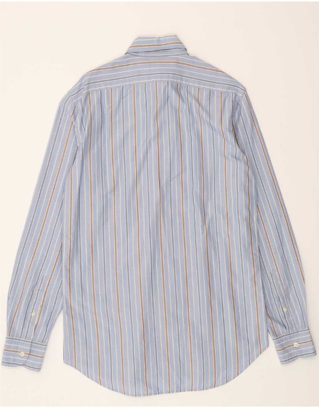 BROOKSFIELD Mens Slim Fit Shirt Size 39 Medium Blue Pinstripe Vintage Brooksfield and Second-Hand Brooksfield from Messina Hembry 