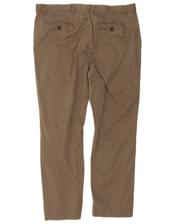 John Lewis Mens Straight Chino Trousers W38 L28 Brown Cotton