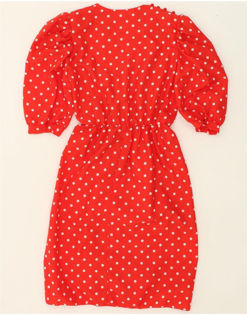 VINTAGE Womens A-Line Dress UK 12 Medium Red Polka Dot | Vintage Vintage | Thrift | Second-Hand Vintage | Used Clothing | Messina Hembry 