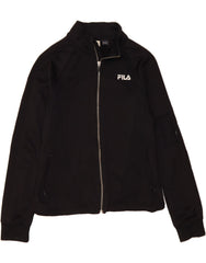 FILA Womens Tracksuit Top Jacket UK 10 Small Black