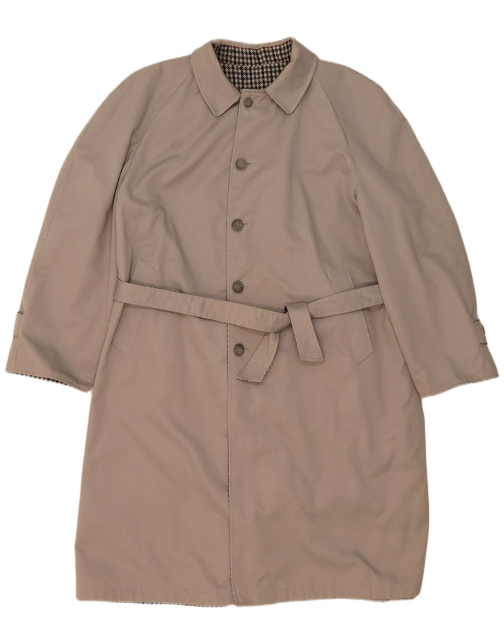 Hamilton Mens Reversible Trench Coat IT 56 3XL Grey Check Polyester