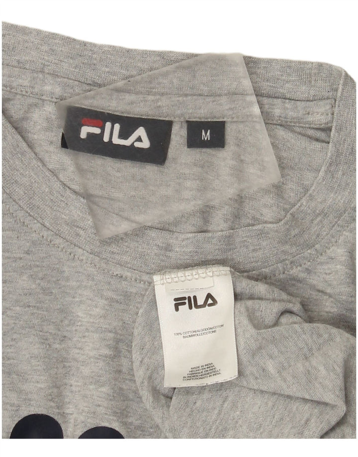 Fila Mens Graphic T-Shirt Top Medium Grey Flecked Cotton