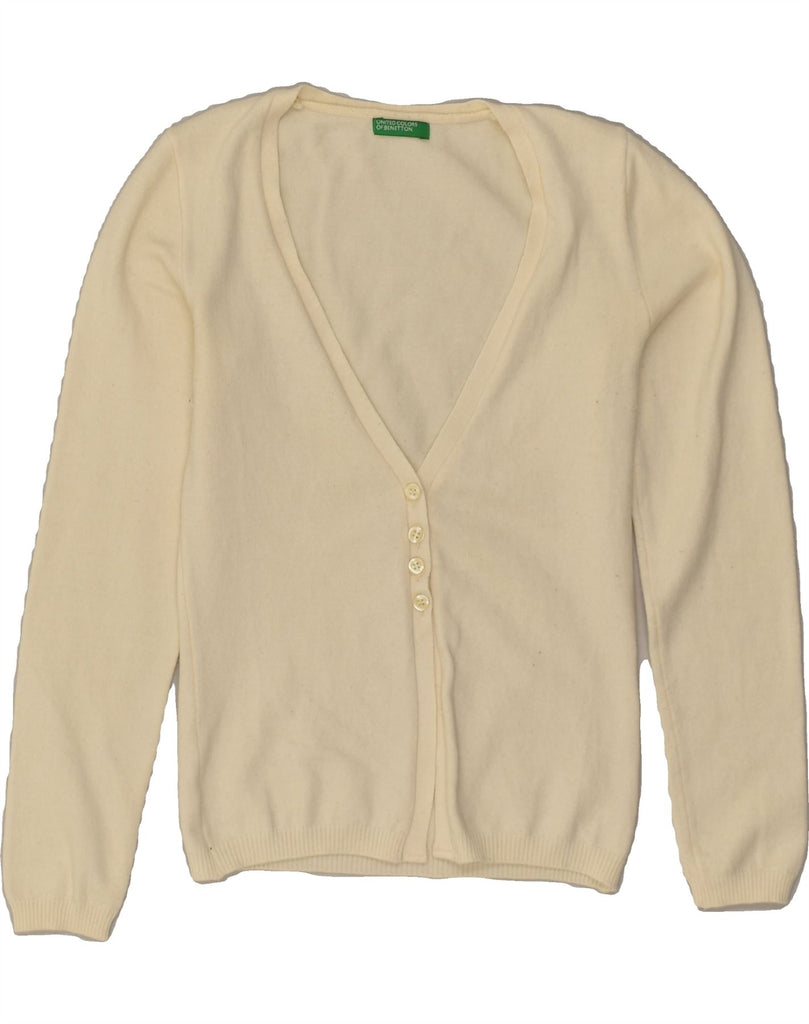 BENETTON Girls Cardigan Sweater 5-6 Years Beige Vintage Benetton and Second-Hand Benetton from Messina Hembry 