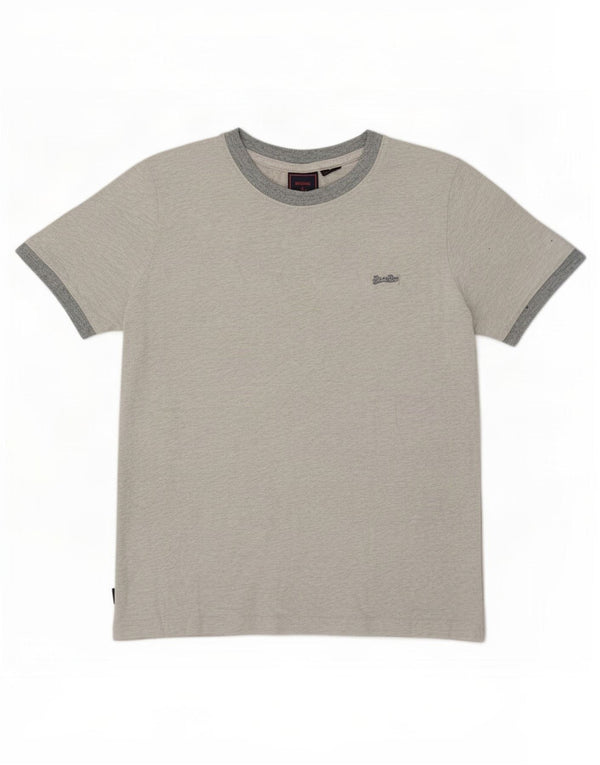 Superdry Womens Oversized T-Shirt Top UK 10 Small Grey Flecked Cotton