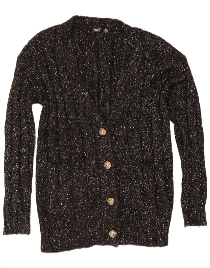 Marks & Spencer Womens Oversized Cardigan Sweater UK 16 Large Grey Flecked