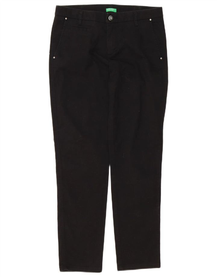 Benetton Womens Slim Chino Trousers W29 L29 Black