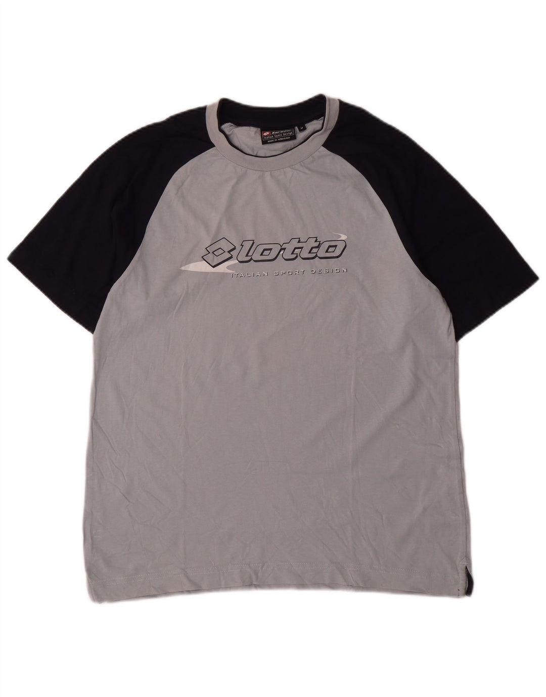 Lotto Mens Graphic T-Shirt Top Medium Grey Colourblock Cotton
