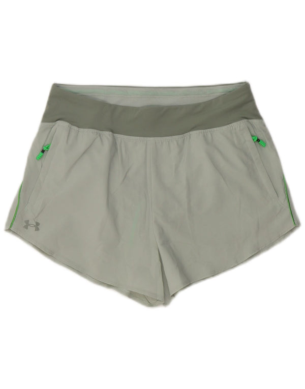 Under Armour Womens Sport Shorts UK 14 Large Grey Colourblock Polyester