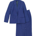 TREVIRA Womens 1 Button 2 Piece Skirt Set UK 10 Small W23  Blue Polyester Vintage Trevira and Second-Hand Trevira from Messina Hembry 