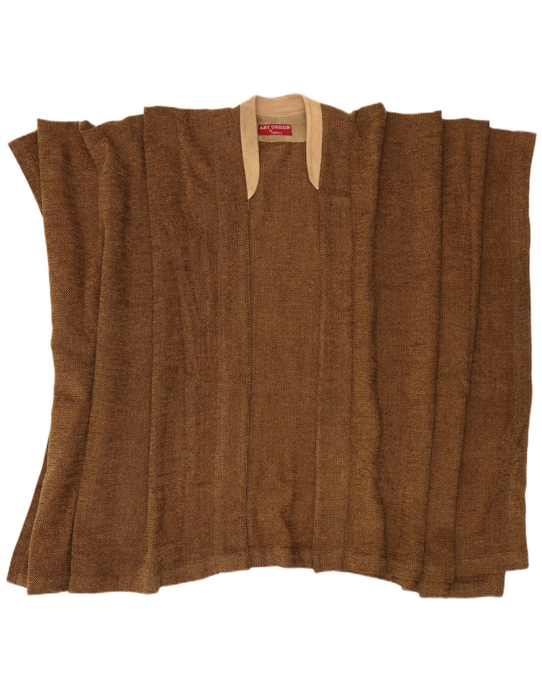 Fabiola Womens Cape Jumper One Size Brown Herringbone