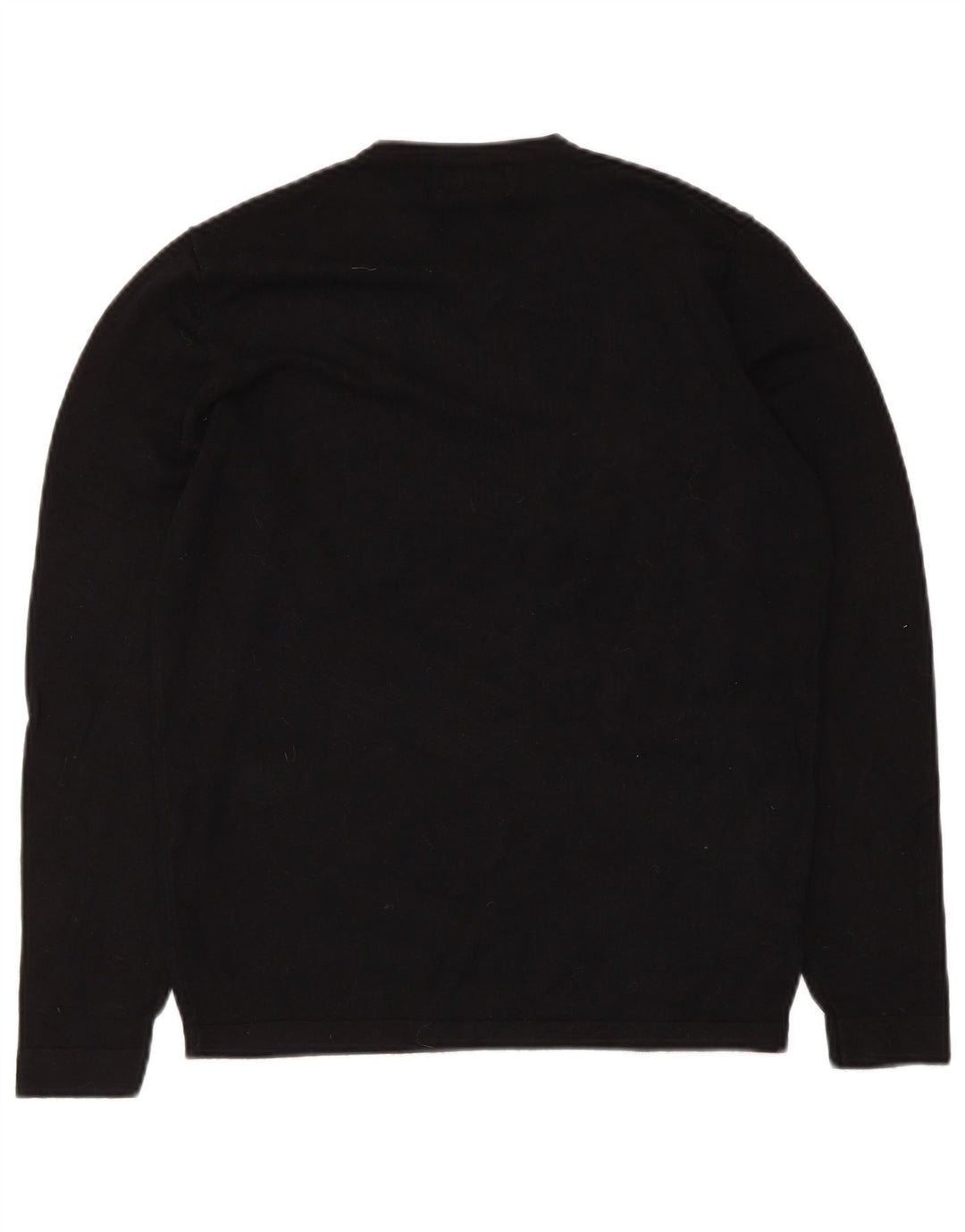 Zara Mens V-Neck Jumper Sweater Small Black Viscose