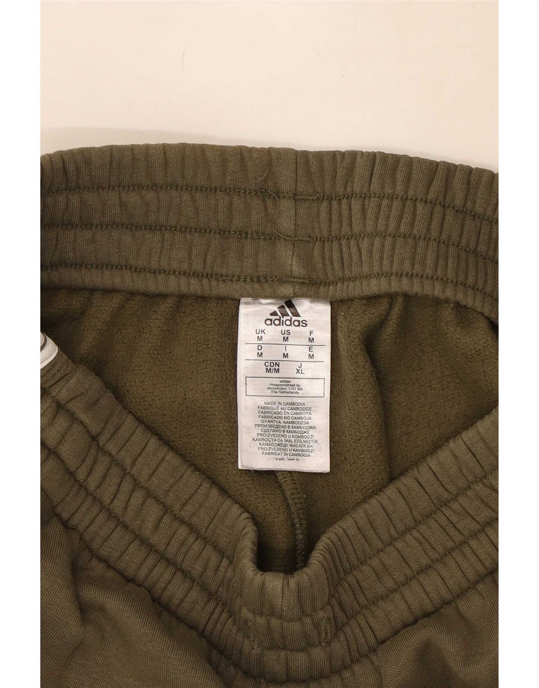 Adidas Mens Tracksuit Trousers Joggers Medium Khaki Cotton
