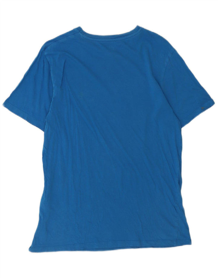 Jack & Jones Mens Graphic T-Shirt Top Large Blue Cotton