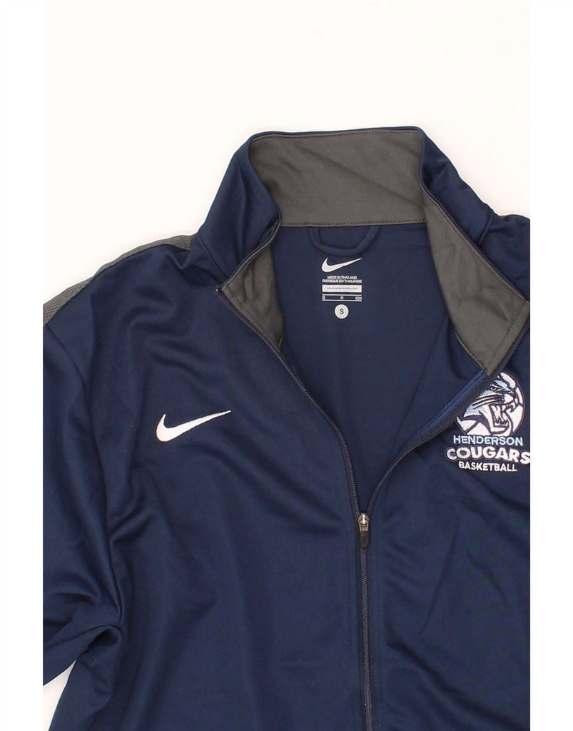 NIKE Mens Cougars Tracksuit Top Jacket Small Navy Blue Polyester Vintage Nike and Second-Hand Nike from Messina Hembry 