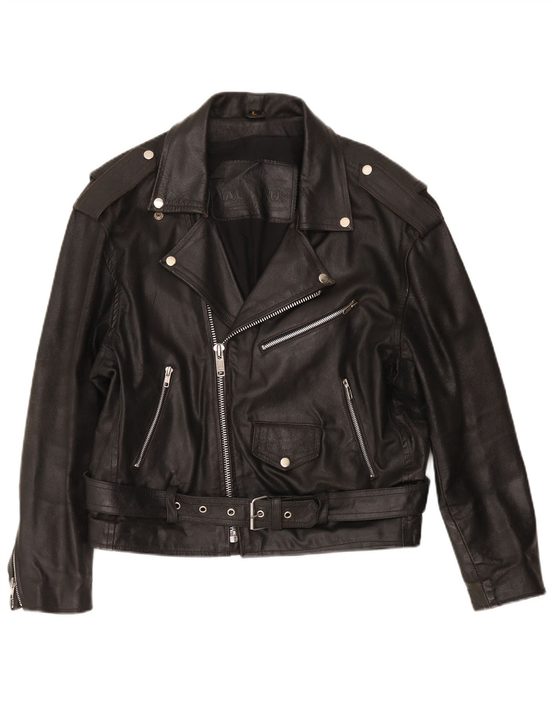 Vintage Womens Leather Biker Jacket UK 16 Large Black