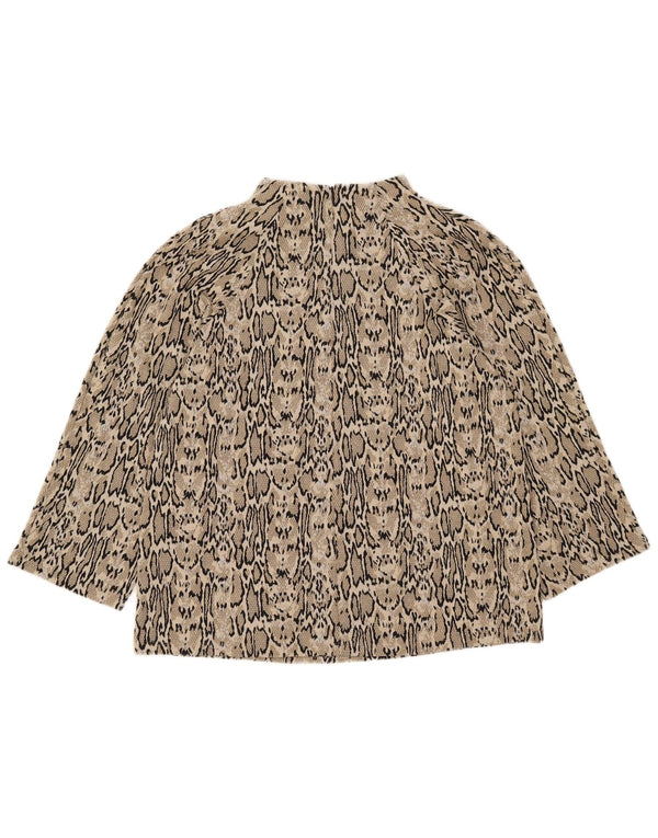 Marks & Spencer Womens Top Long Sleeve UK 18 XL Black Animal Print