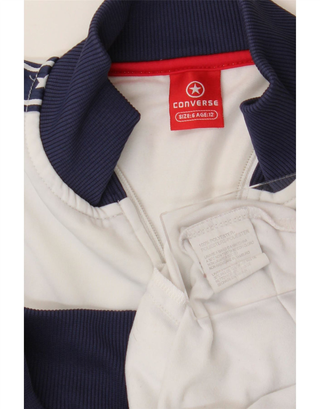 Converse Girls Graphic Tracksuit Top Jacket 11-12 Years White Striped
