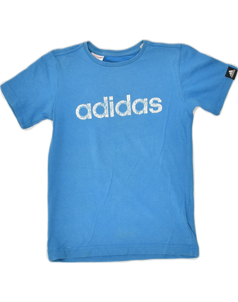 ADIDAS Boys Climalite Graphic T-Shirt Top 7-8 Years Blue Cotton | Vintage Adidas | Thrift | Second-Hand Adidas | Used Clothing | Messina Hembry 