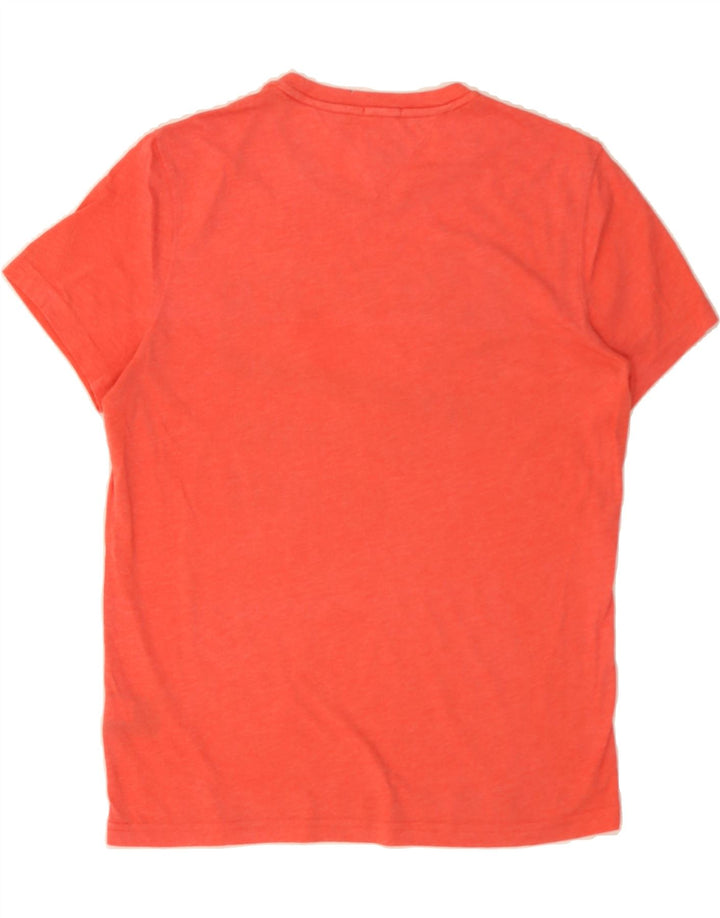 TOMMY HILFIGER Mens Graphic T-Shirt Top Medium Orange Cotton Vintage Tommy Hilfiger and Second-Hand Tommy Hilfiger from Messina Hembry 