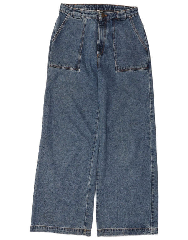 Lucy & Yak Womens High Waist Wide Leg Jeans W30 L31 Blue Cotton